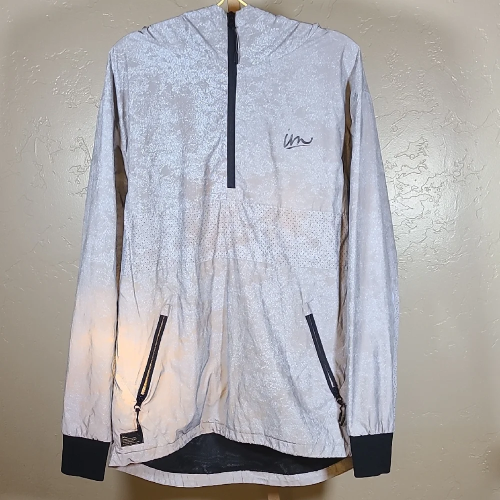 Imperial Motion Reflective Gray Hoodie Windbreaker Pullover Water Resistant Lrg